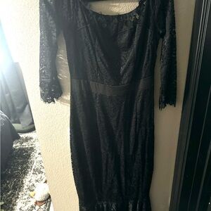 Elegant Black Lace Dress